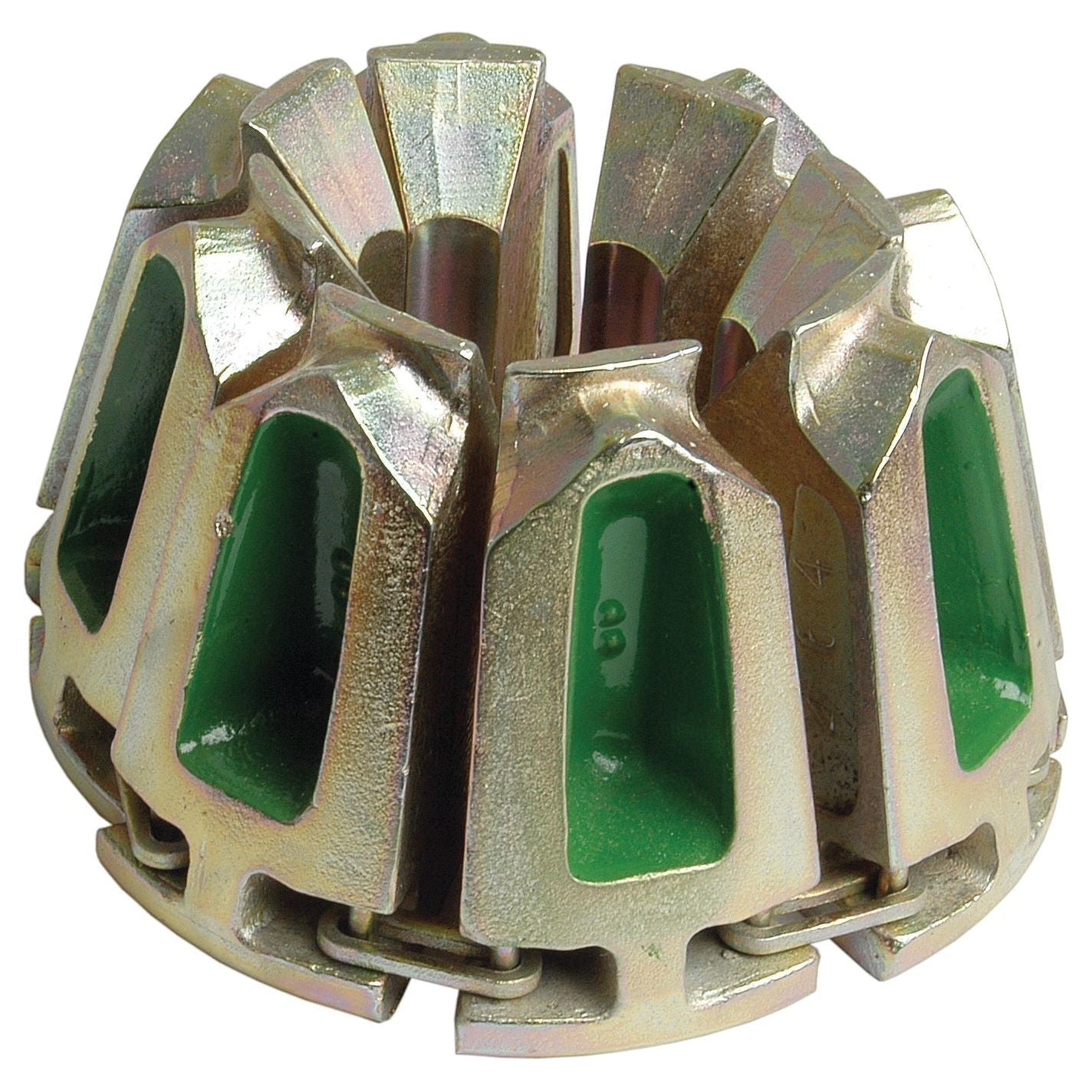Sparex Parker KarryKrimp Die Set 70 Series Green (83C-D12) with segments and green interiors arranged in a circular pattern, compatible with Parker Hannifin Die Set.