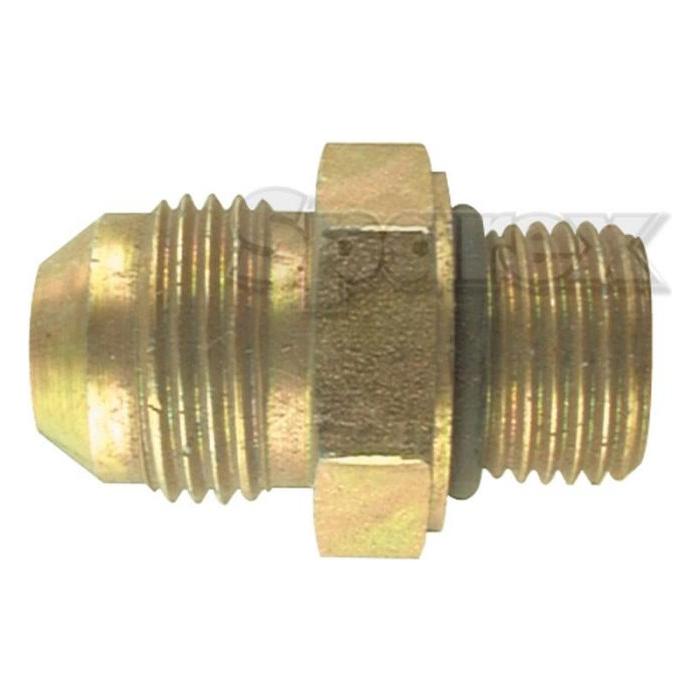 A Hydraulic Adaptor from Sparex, model S.52151, featuring a 3/4'' JIC male pipe thread adapter with a hexagonal nut in the center. This brass fitting has a flared end on the left and straight threads on the right, set against a white background.