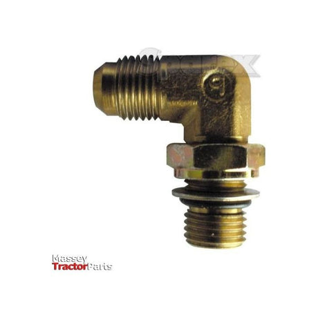 A Sparex Hydraulic Adaptor 9/16" JIC male - M14 90° compact male connector (Sparex Part No. S.52157) is shown. It appears to be a hardware part for tractor components, with "Massey Tractor Parts" text in the lower left corner and an ISO 6149 Metric O Ring Boss for secure fitting.