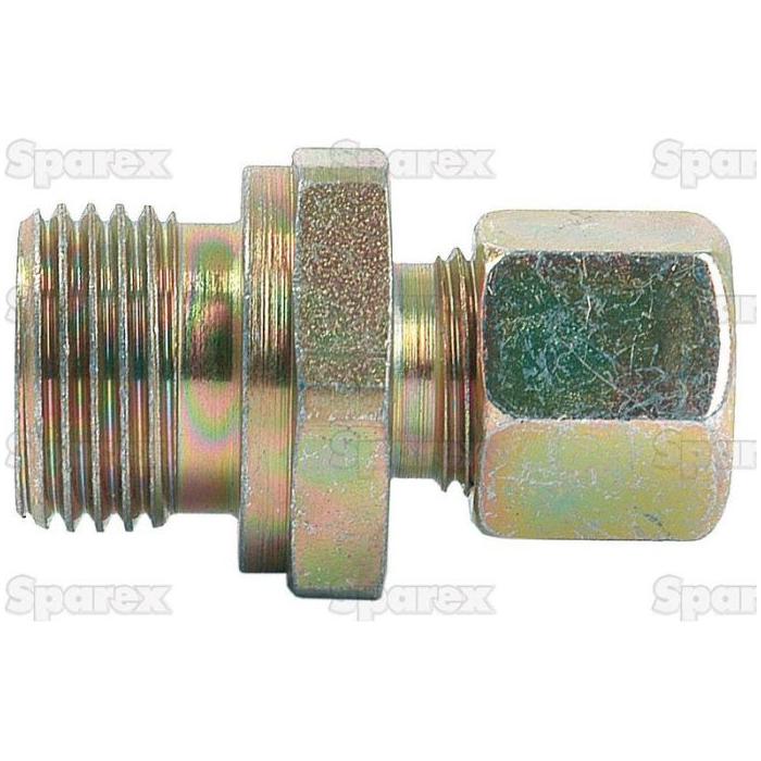 The Hydraulic Metal Pipe Male Stud Coupling G.E.V. 20SR3/4, branded as Sparex Part No.S.23269, is an ideal solution for plumbing or mechanical connections, featuring threaded ends and a subtle 'Sparex' watermark in the background.