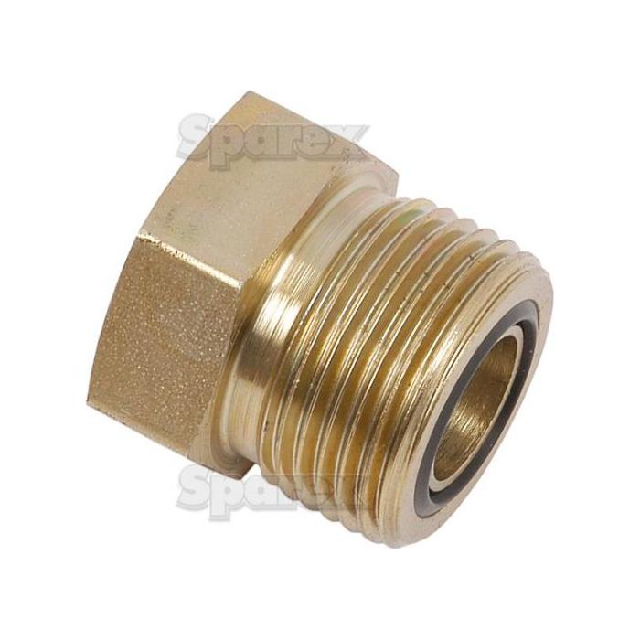 Shown against a white background is a Sparex Hydraulic ORFS Blanking Plug 1" UNF, Sparex Part No. S.20866, featuring threaded ends for connecting pipe fittings. This robust fitting provides durability and reliability in fluid systems, similar to the PARKER HANNIFIN 10PNLO-S.
