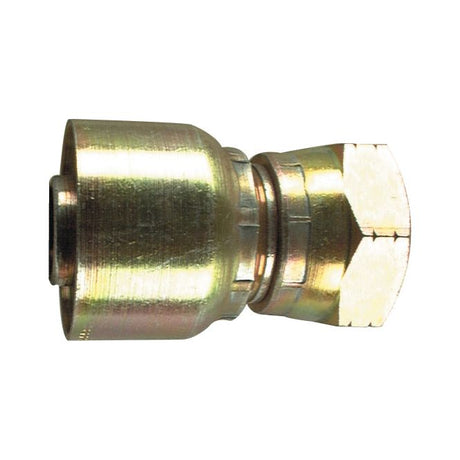 A close-up view of the Parker BSP Hose Insert 3/8'' x 3/8'' x 19 Female Straight Swivel Flat Face - S.3160606 by Sparex, showcasing its metallic threaded hexagonal and cylindrical components, suitable for various industrial applications.