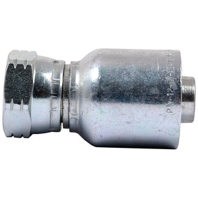 A close-up image of a Sparex Parker BSP 60° Hose Insert 5/8'' x 3/4'' x 14 TPI; Female Straight Swivel - S.7121210, featuring a knurled end and engraved markings.