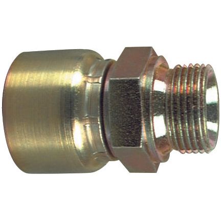 The Parker BSP Hose Insert 5/8'' x 3/4'' x 14'' Male Straight - S.3111210 by Sparex is a metal hydraulic fitting, expertly manufactured with a threaded end and a hexagonal middle section, making it suitable for various applications.