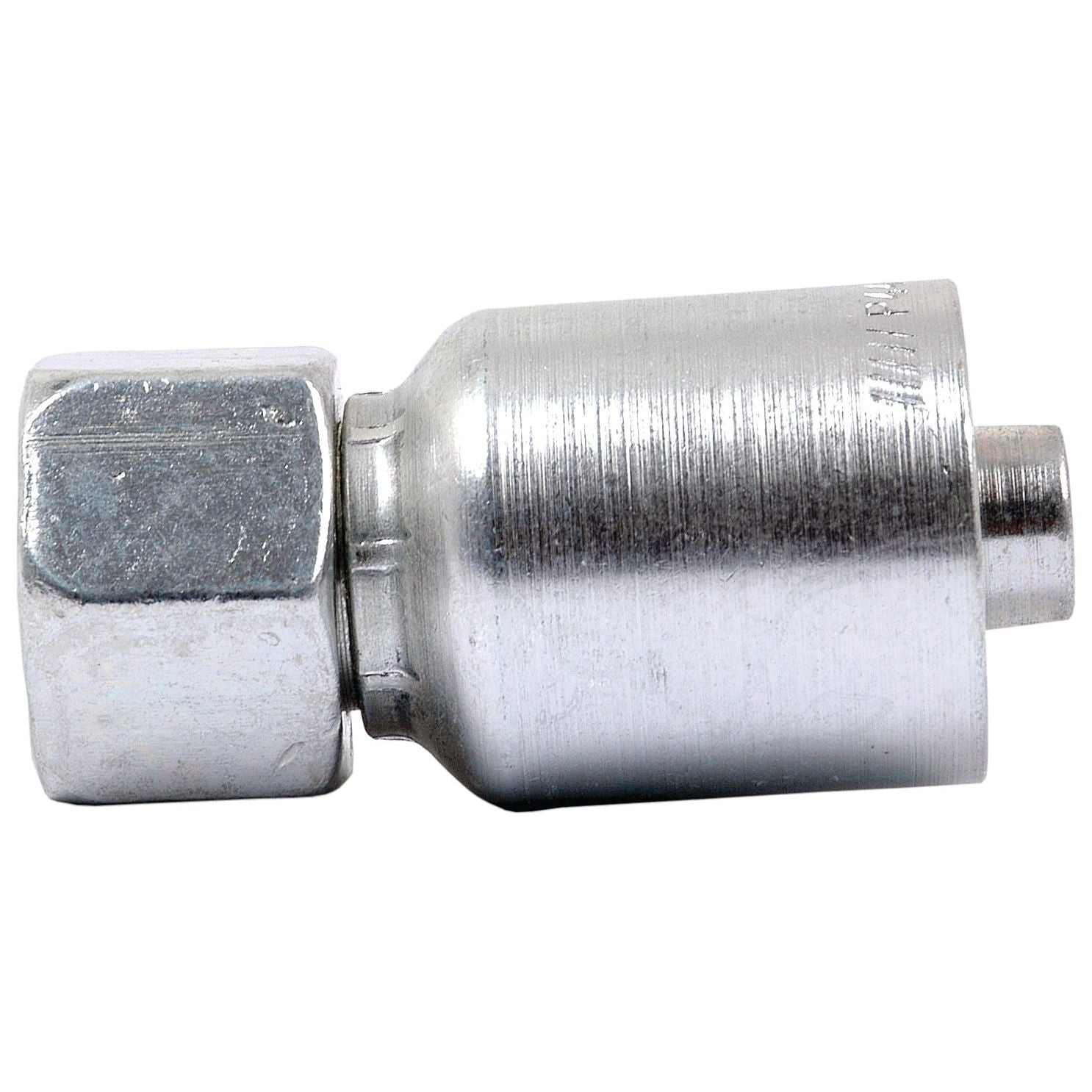 The Parker Metric Hose Insert, a metallic hexagonal fitting with a cylindrical extension and metric thread, is typically used in mechanical and plumbing applications. This product is the Sparex S.7424216, featuring a 1'' x M42 x 2.00 female straight swivel heavy series design.