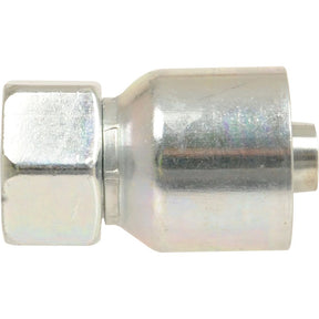 A metallic hexagonal hydraulic fitting featuring cylindrical and hex segments, commonly used in mechanical and industrial applications, often referred to as the Parker Metric Hose Insert 5/8'' x M30 x 2.00 Female Straight Swivel Light Series - S.7323010 from Sparex.