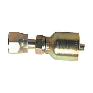 The Sparex Parker ORFS Hose Insert 1/4'' x 9/16'' x 18'' Female Straight Swivel (Long) - S.3860904 is a metallic quick-disconnect coupling with a threaded connection and a rounded end, measuring H (mm) 14.