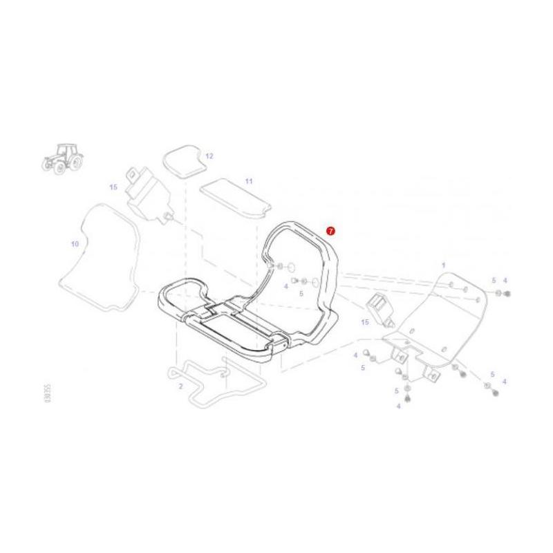 Fendt Passenger Seat Pan - H716501500020 | OEM | Fendt parts | Cab Interior-Fendt-Cabin & Body Panels,Farming Parts,Seats,Seats & Covers,Tractor Parts