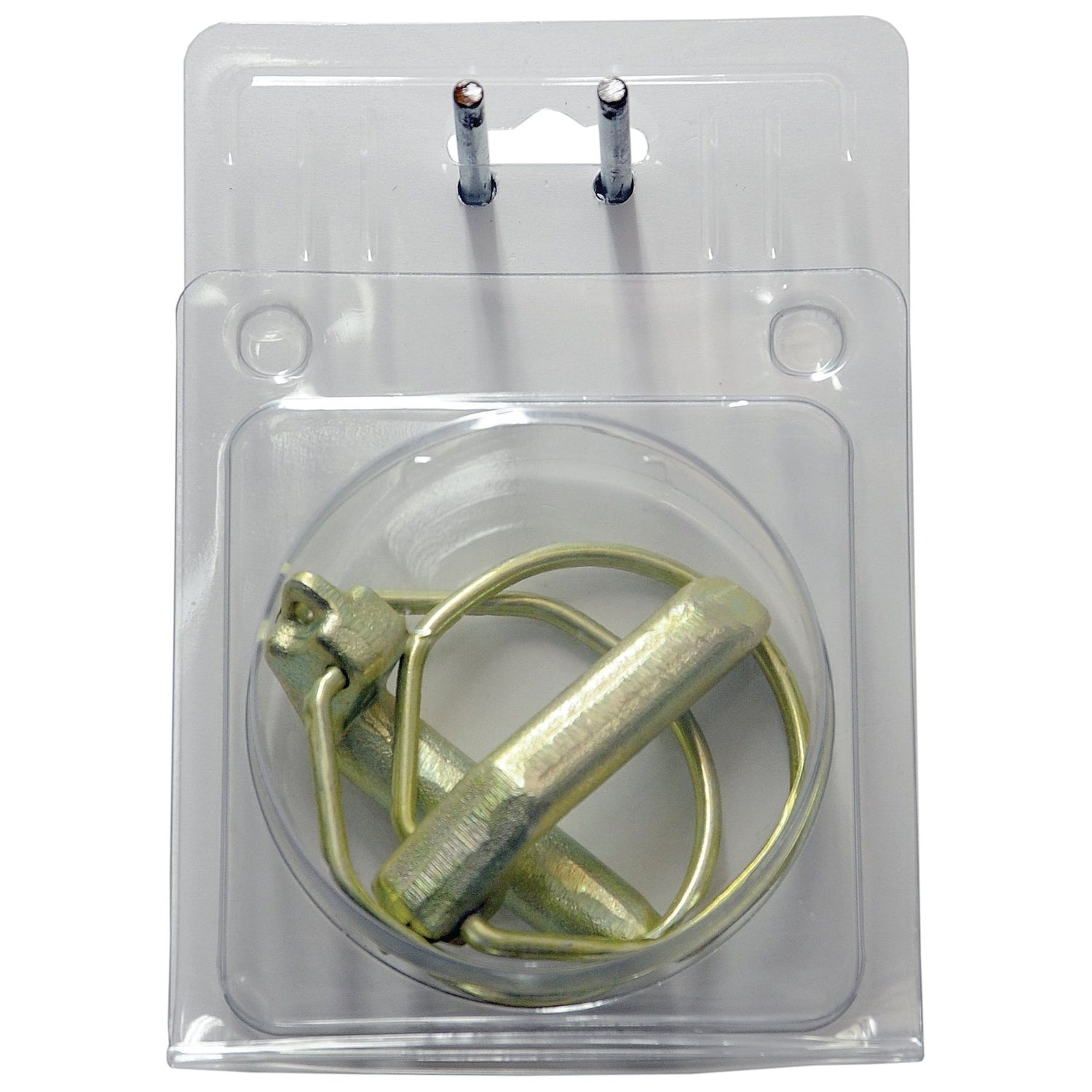 A pair of Sparex Pear Linch Pins (Ø15mm x 60mm) enclosed in Agripak plastic packaging.
