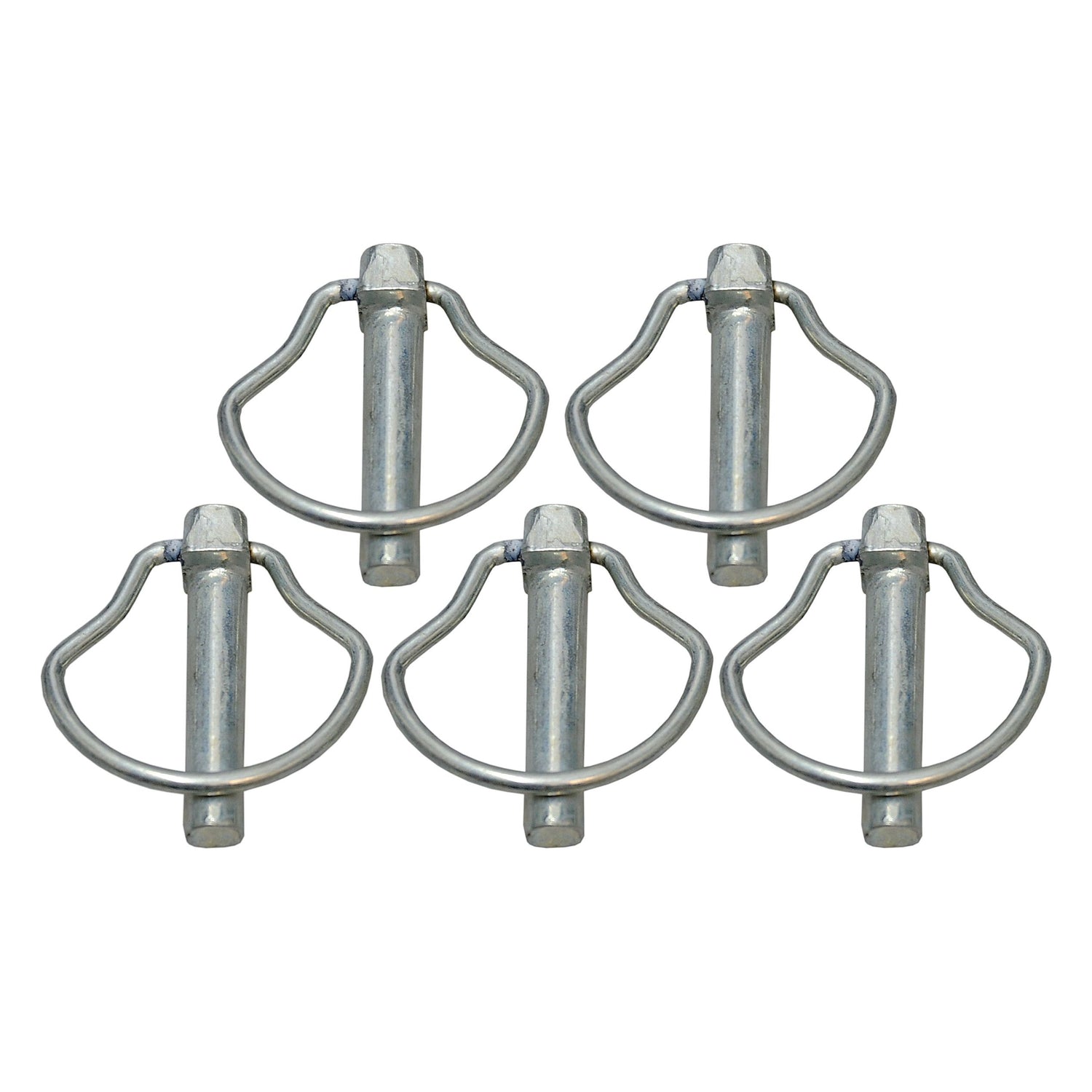 Five Sparex Pear Linch Pins (Pin Ø9mm x 44.5mm, Part No. S.3322) with curved wire retainers arranged in a row on a white background.