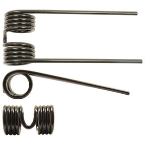 Using three Sparex black metal pick-up tines, each with a length of 170mm, a width of 66mm, and an internal diameter of Ø5mm: positioned at varied angles – one from the side, one from the top, and one from the front.