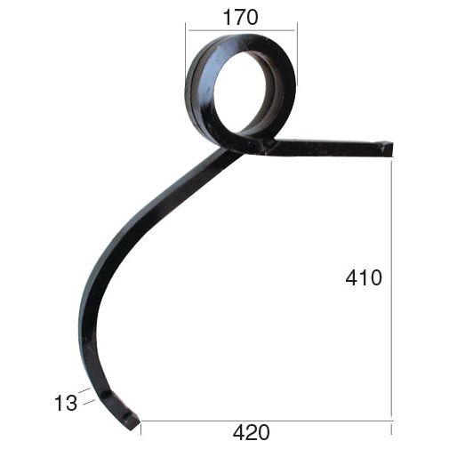 Pigtail tine - 25x25x475 LH ()
 - S.77183 - Massey Tractor Parts