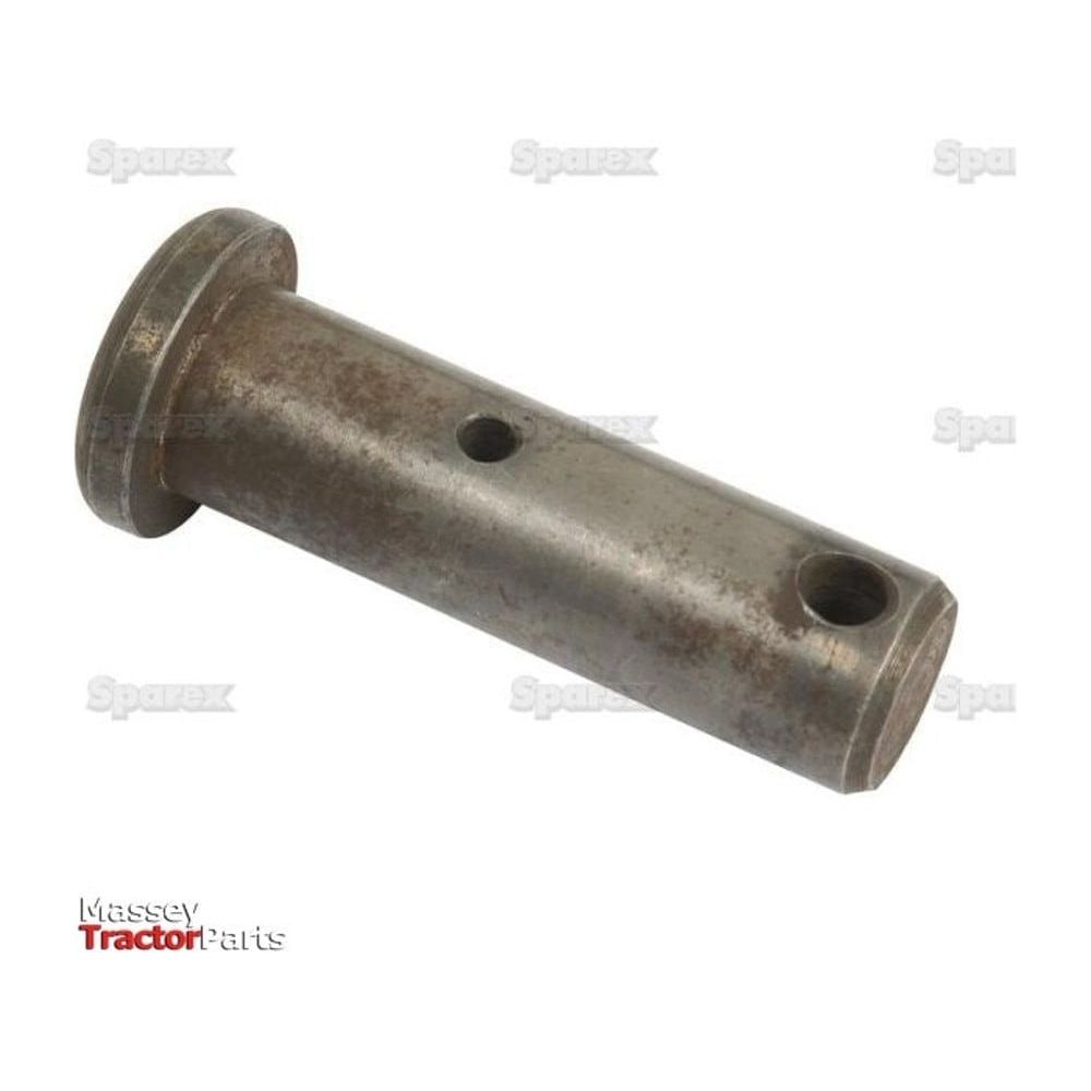 A metal pin with two holes drilled through it and a flared end, used for machinery or equipment like the Power Steering Cylinder Pin, featuring logos "Sparex" and "Massey Tractor Parts" in the background. This is the Sparex Pin (Part No. S.56944).