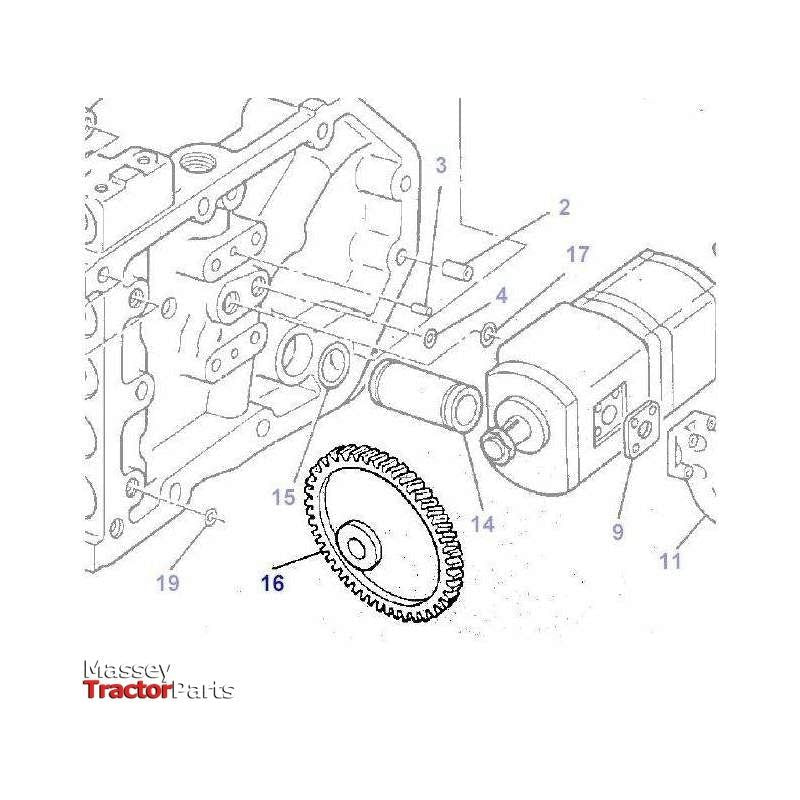 Massey Ferguson Pinion - 3382285M4 | OEM | Massey Ferguson parts | Hydraulic Pumps-Massey Ferguson-Farming Parts,Hydraulic Pump Parts,Hydraulics,Tractor Hydraulic,Tractor Parts