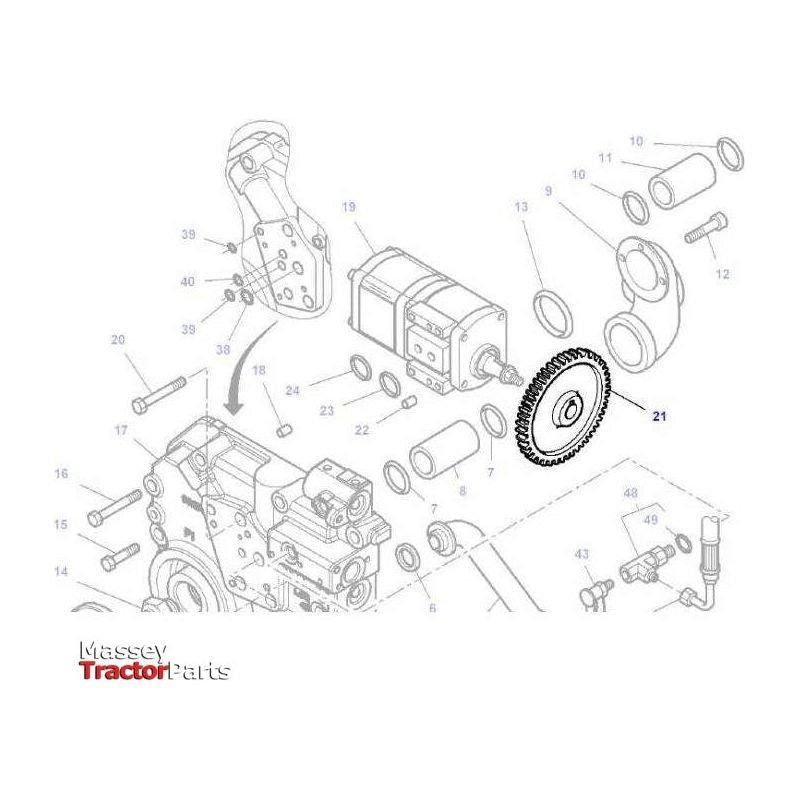 Massey Ferguson Pinion - 3797108M1 | OEM | Massey Ferguson parts | Hydraulic Pumps-Massey Ferguson-Farming Parts,Hydraulic Pump Parts,Hydraulics,Tractor Hydraulic,Tractor Parts