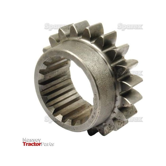 A metal pinion gear with helical teeth, commonly used in machinery. Marked with "Pinion Gear | Sparex Part No.S.42163" and Sparex branding on the lower left.
