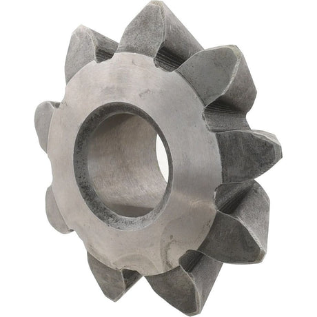 A close-up view of the Sparex Pinion Gear, Part No. S.66267, featuring eight angled teeth and a central circular hole, designed for use in Ford New Holland machinery.