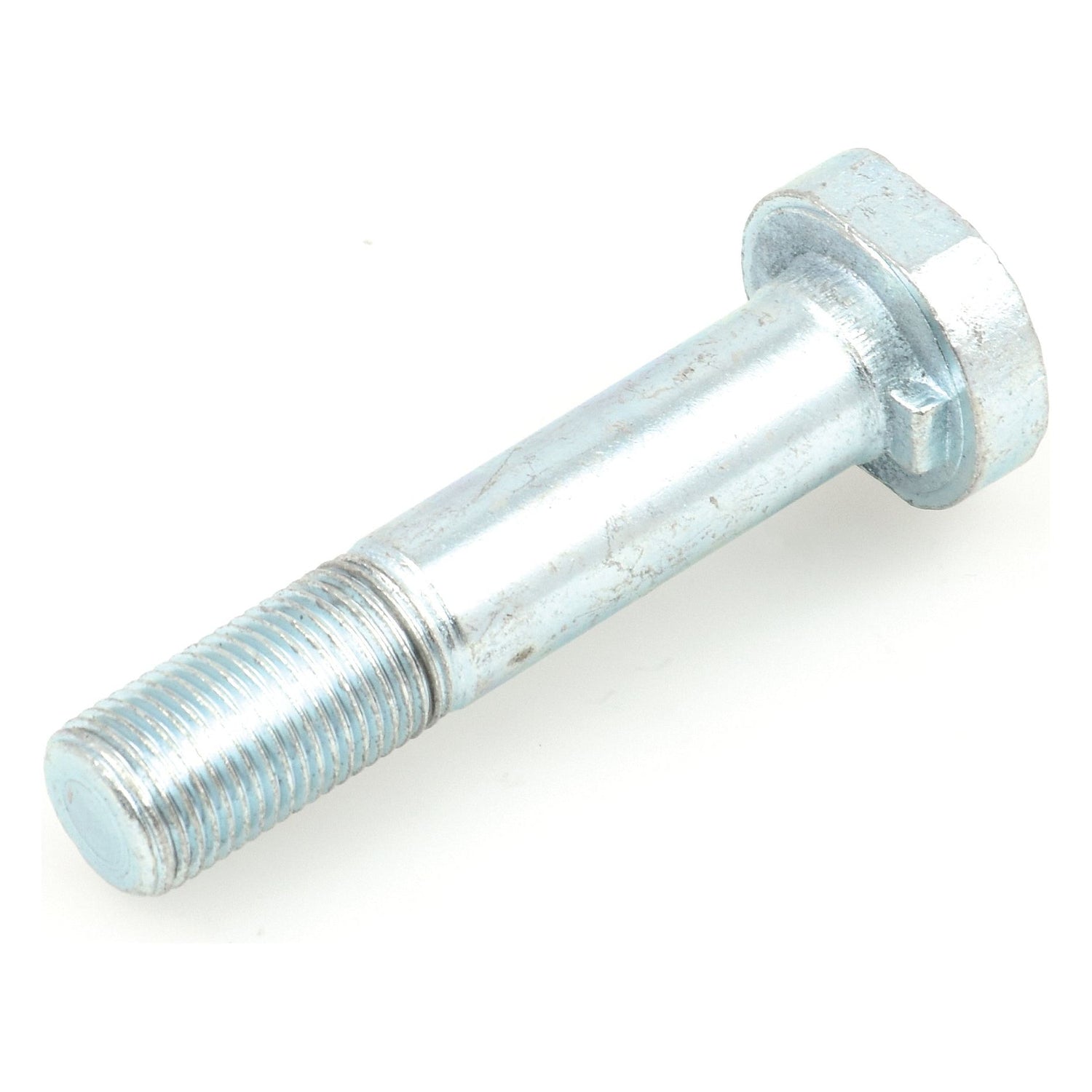 A silver Pipped Wheel Bolt M16 x 1.5 x 79mm (Sparex Part No.S.11330) with a threaded end and a hexagonal head, resting on a white background.
