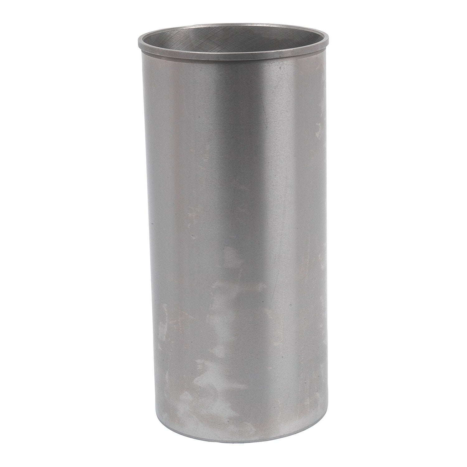 A Piston Liner (Finished) - Sparex Part No. S.41375 is a tall, cylindrical metal container with a smooth surface and an open top, often featured in the Perkins Build List for its versatility.