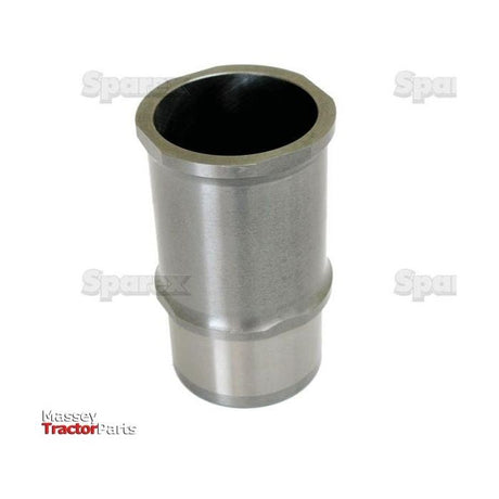 A metallic cylinder component with a flange at one end, labeled with Massey Tractor Parts and Sparex logos in the background, designed for a Massey Ferguson TEA20 with a wet liner and bore Ø 85mm, known as a Piston Liner (Finished), Sparex Part No. S.42628.