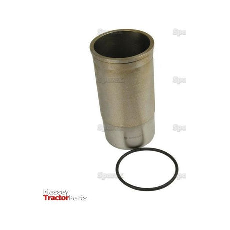 A finished piston liner, identified as Sparex Part No. S.57619, features an O-ring beside it and bears a striking resemblance to a liner. The "Massey Tractor Parts" logo is visible in the corner.