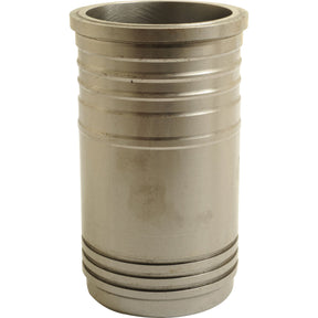 A Sparex Piston Liner (Finished) | Sparex Part No.S.67368, featuring multiple grooves along its outer surface, akin to components seen in Sisu engines, likely used in mechanical or industrial applications.
