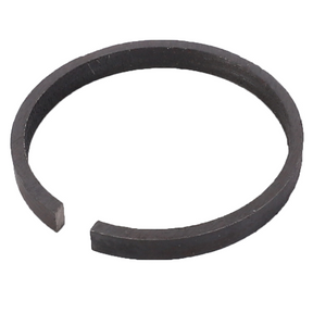 A single black metal piston ring, product name Massey Ferguson - Piston Ring - 892604M1 by AGCO, with a small gap is set against a white background.