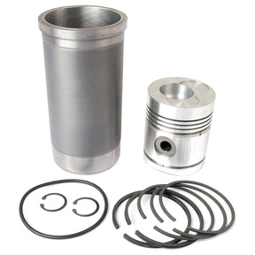 A Sparex Piston Ring and Liner Kit (Sparex Part No. S.66726), including a cylindrical engine liner, piston, POWER MAJOR piston rings, and Ford / New Holland circlips, is displayed on a white background.