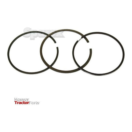 Three metal piston rings arranged in a linear pattern against a white background. The text "Massey Tractor Parts" is partially visible at the bottom left, showcasing a high-quality Piston Ring set (Sparex Part No. S.31628) under the Sparex brand, compatible with John Deere and other Sparex applications.
