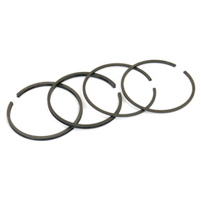Four black metal piston rings, identified as the Sparex Piston Ring with Part No. S.41615 for Massey Ferguson engines, are arranged in a row on a white background.
