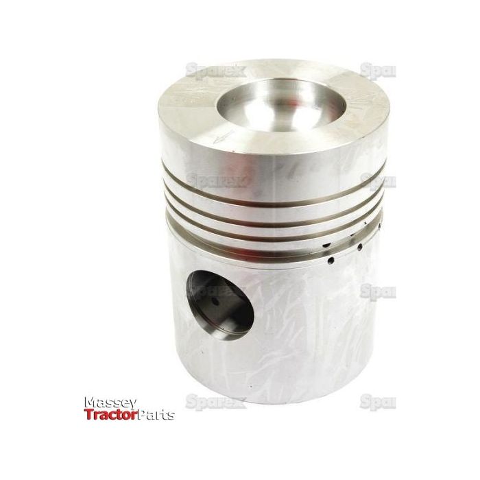 A silver cylindrical Sparex Piston (Standard) - S.40407 with grooves and a hole on one side, placed against a white background. The words "Massey Tractor Parts" appear in the bottom left corner.