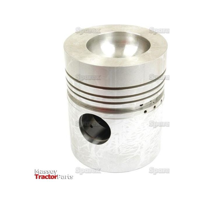 A standard feature Sparex Piston (S.40411) for a Massey tractor, characterized by its horizontal grooves and a central hole for the connecting rod.