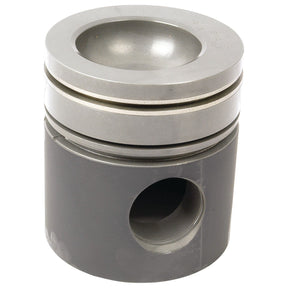 Introducing the Piston (Standard) - S.42198 from Sparex, featuring a metallic construction with a round concave top, two grooves near the upper section, and a hole through the lower part. This design is typically used in internal combustion engines and ensures optimal compression height for enhanced efficiency.