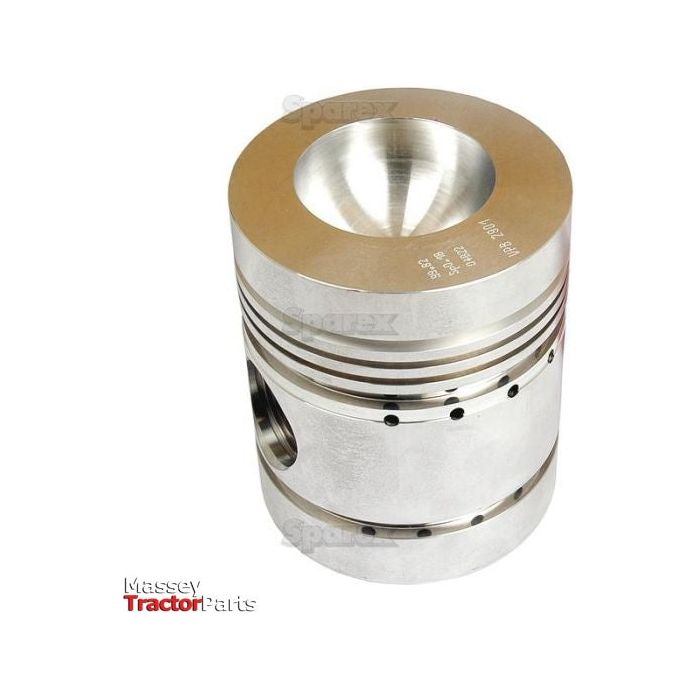 A silver piston with multiple grooves and a flat top, designed for use in machinery. It is labeled "Piston (Standard) - S.43383" under the Sparex brand, and features a round opening on one side that is engineered to fit the specified bore diameter precisely.