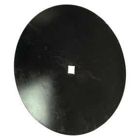 A black circular metal disc, specifically the Plain Harrow disc 460x3.25mm with a 1 3/16'' square center hole and raised center, ideal for Universal Tractors, sourced reliably from Sparex (Part No. S.77674).