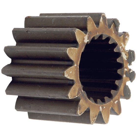 A worn Sparex Planetary Gear (Sparex Part No. S.67997) with a bronze hue, featuring prominent teeth and a central hollow space, commonly found in John Deere machinery.