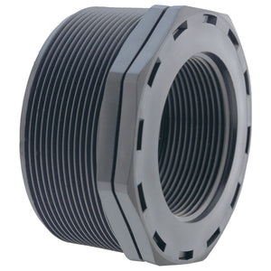 A close-up image of a black Sparex Threaded Reducing Bushing 1'' x 3/4'' (Sparex Part No. S.153816) featuring a hexagonal outer body and cylindrical inner opening.