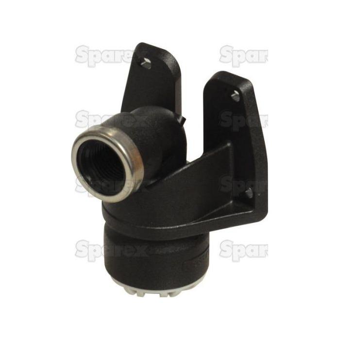 A metal and plastic automotive part with a cylindrical base and dual side flanges, the Wall Plate Elbow x by Sparex (Sparex Part No. S.119878) is designed for hose or pipe connections.