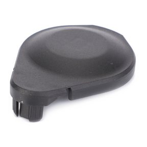 Introducing the AGCO Massey Ferguson - Plastic Cap - AL5215121, a black plastic housing with a belt clip on the back, ideal for quick measurements when working on Massey Ferguson or Fendt tractor parts.