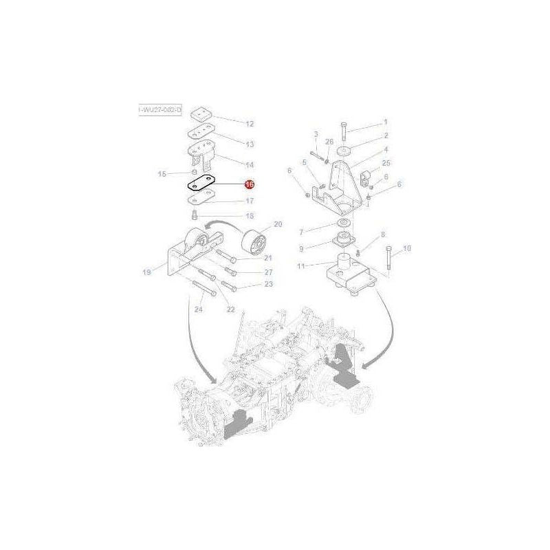 Massey Ferguson Plate Cab Mounting - 4288241M1 | OEM | Massey Ferguson parts | Cab Interior-Massey Ferguson-Cab Mounts,Cabin & Body Panels,Farming Parts,Tractor Body,Tractor Parts