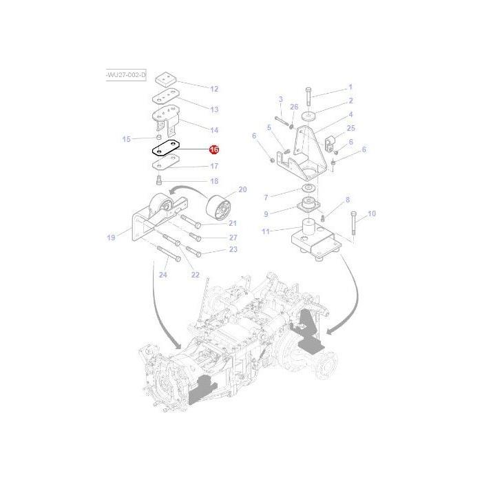 Plate Cab Mounting - 4288241M1 - Massey Tractor Parts