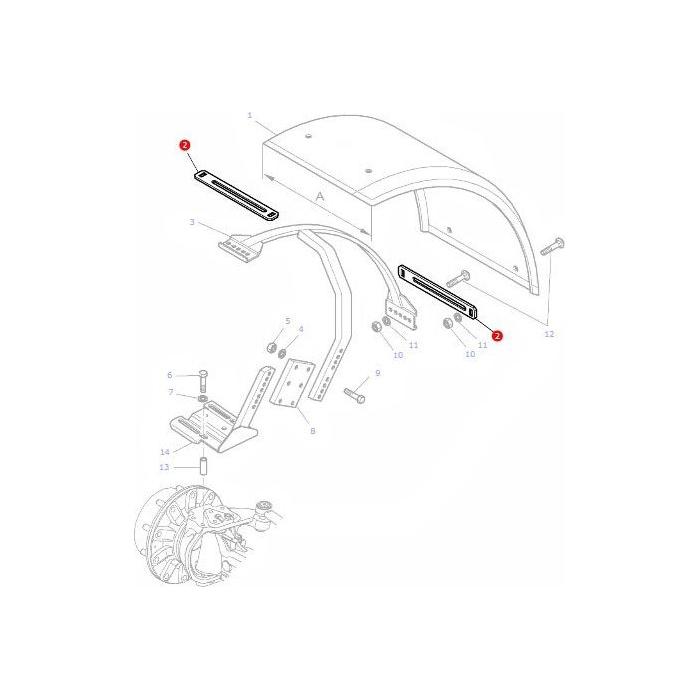 Plate Fender 340mm - 3777586M2 - Massey Tractor Parts