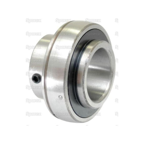 A close-up of the Sparex Plummer Block Bearing Insert (UC208) - S.27260 with a 2RS seal and a small attached screw, featuring an engraved Sparex logo in the background.