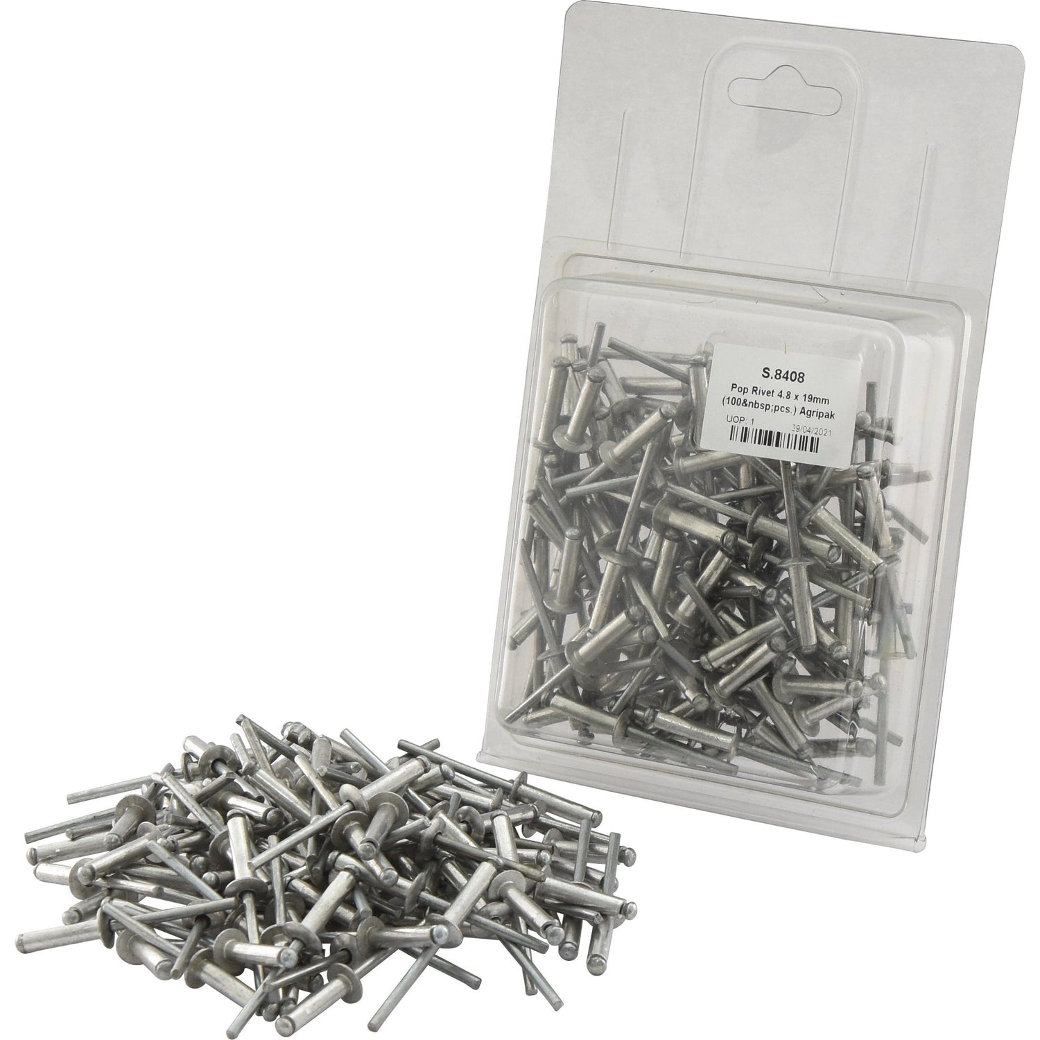 Pop Rivet 4.8 x 19mm (100 pcs.) Agripak
 - S.8408 - Massey Tractor Parts