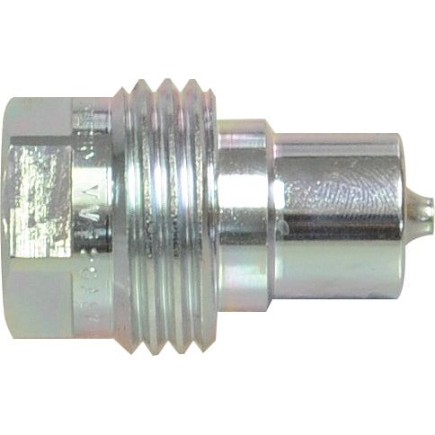 Close-up of a metal Sparex VV Series pressure relief valve with a threaded base and a cylindrical body, featuring a 1/2'' BSP Poppet Valve Coupling Screw - Male (Sparex Part No.S.143074).