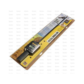 A pack of soil testing equipment in retail packaging, featuring a probe, backlight LCD display, and instructional materials against a yellow and blue background is the Portable Bale Tester - S.58474 by Sparex.