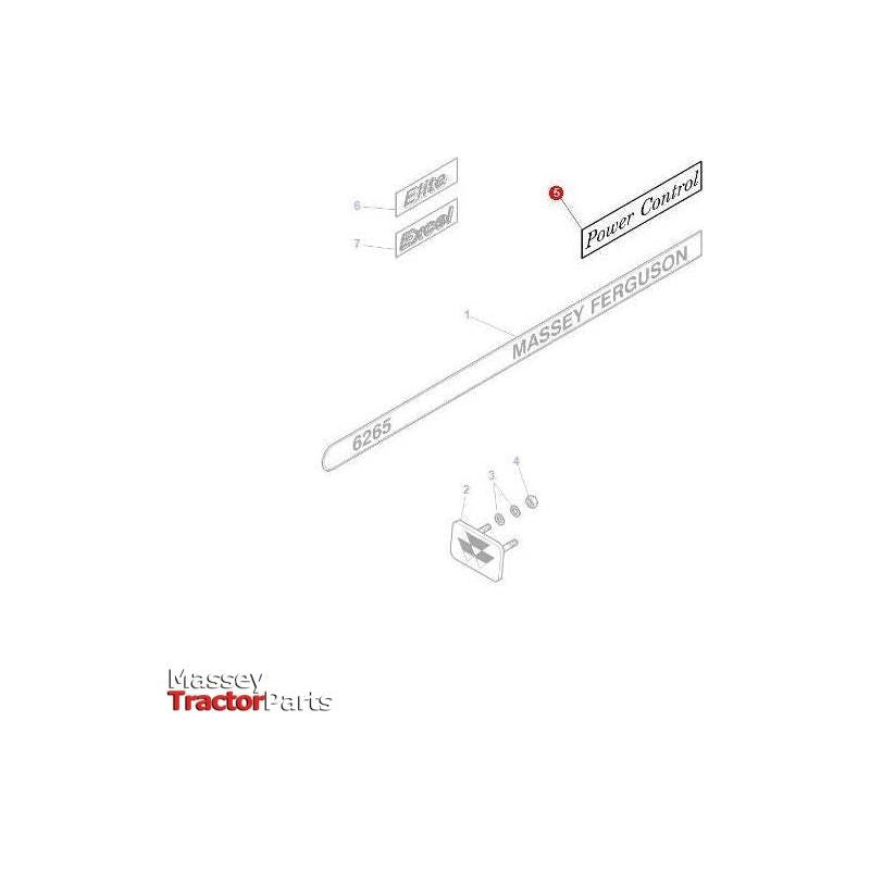 Massey Ferguson Power Control Decal - 3783415M1 | OEM | Massey Ferguson parts | Decals & Emblems-Massey Ferguson-Cabin & Body Panels,Decals & Emblems,Farming Parts,Tractor Body,Tractor Parts