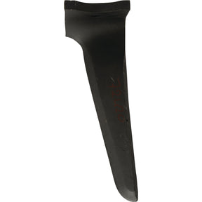 A black Power Harrow Blade from Sparex, featuring a wedge shape and a flat, wide top, with dimensions 100x15x320mm LH and hole Ø 18.5mm centers—ideal as a Kverneland replacement model MA46000151 (Sparex Part No. S.72420).