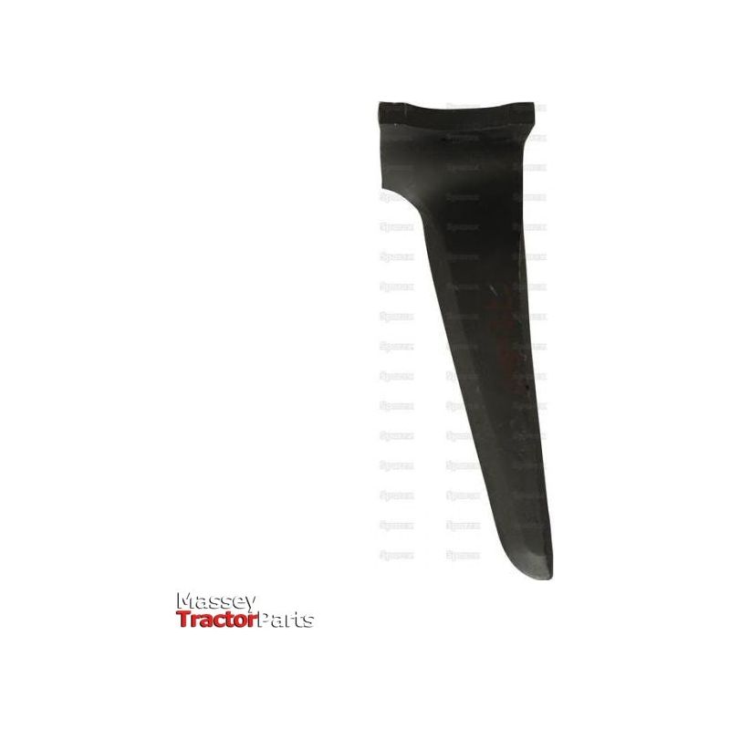 A single black Power Harrow Blade by Sparex, featuring the Massey Tractor Parts logo at the bottom left corner, compatible as a Kverneland replacement.