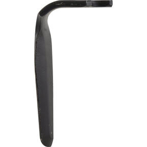 A Sparex Power Harrow Blade 100x16x325mm LH with a black metallic finish and smooth surface, ideal for Easy Fit applications or as a replacement part for Maschio (36100367) — Sparex Part No.S.59736.